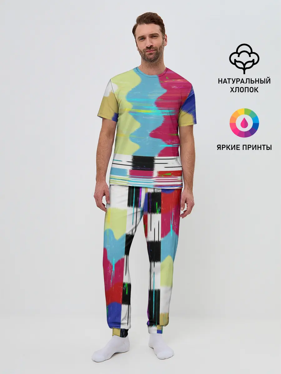 Мужская пижама с брюками / TV glitch