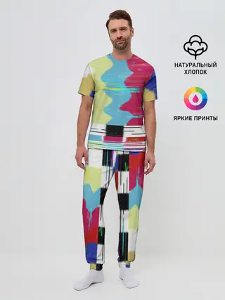 Мужская пижама с брюками / TV glitch