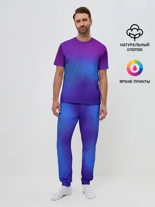 Мужская пижама с брюками / Leather gradient