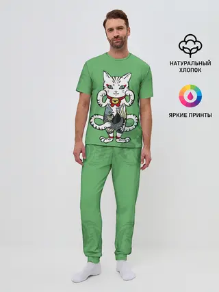 Мужская пижама с брюками / ЯПОНСКИЙ КОТ | JAPANESE CAT