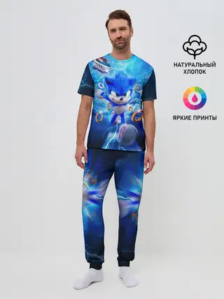 Мужская пижама с брюками / SONIC | СИНИЙ ЁЖ