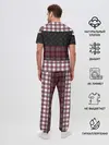 Мужская пижама с брюками / Комбинированный красно-серый