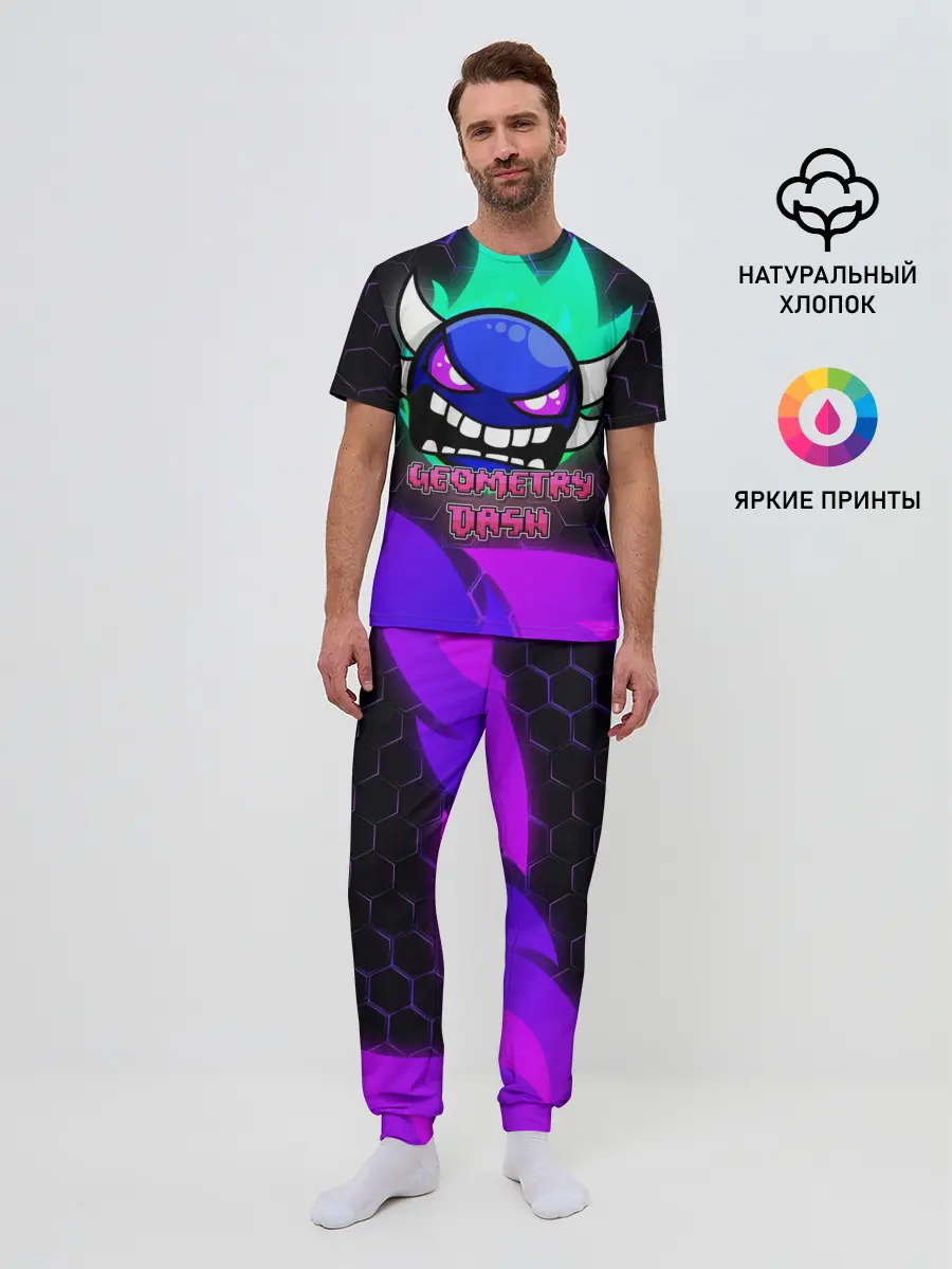Мужская пижама с брюками / Geometry Dash