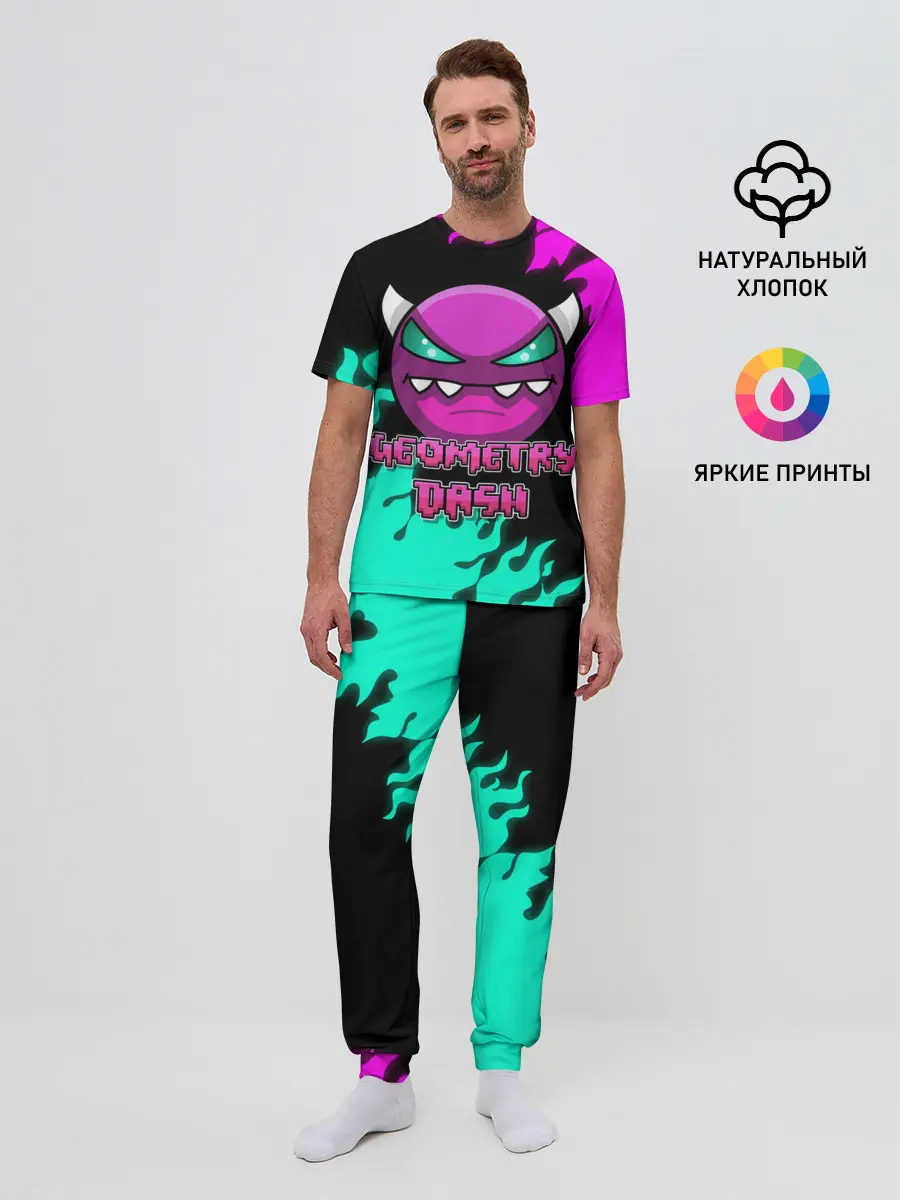 Мужская пижама с брюками / Geometry Dash