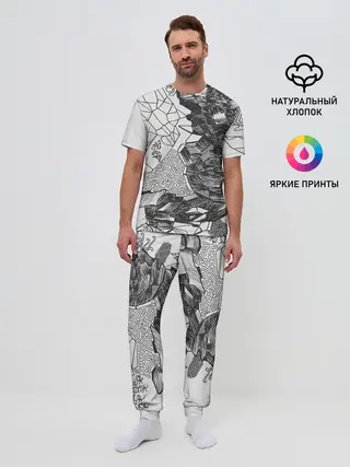 Мужская пижама с брюками / Структурная мозайка