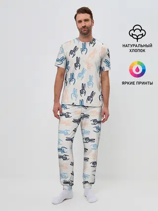 Мужская пижама с брюками / Знаки победы