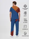 Мужская пижама с брюками / Комбинированный полосатый узор