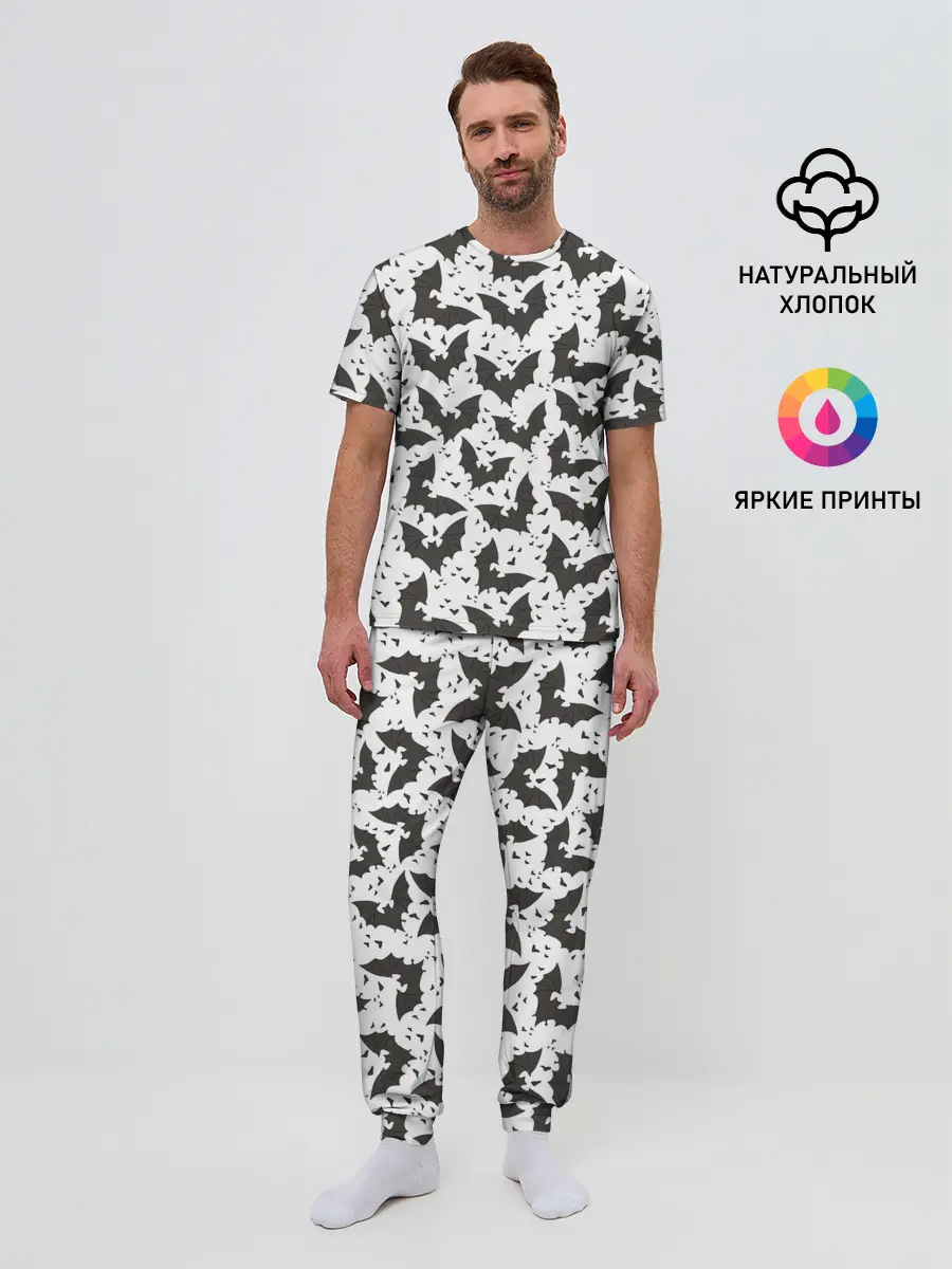 Мужская пижама с брюками / Летучие мыши
