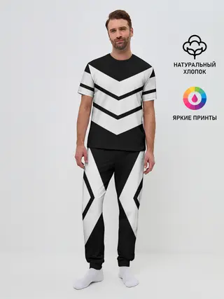 Мужская пижама с брюками / Три полоски