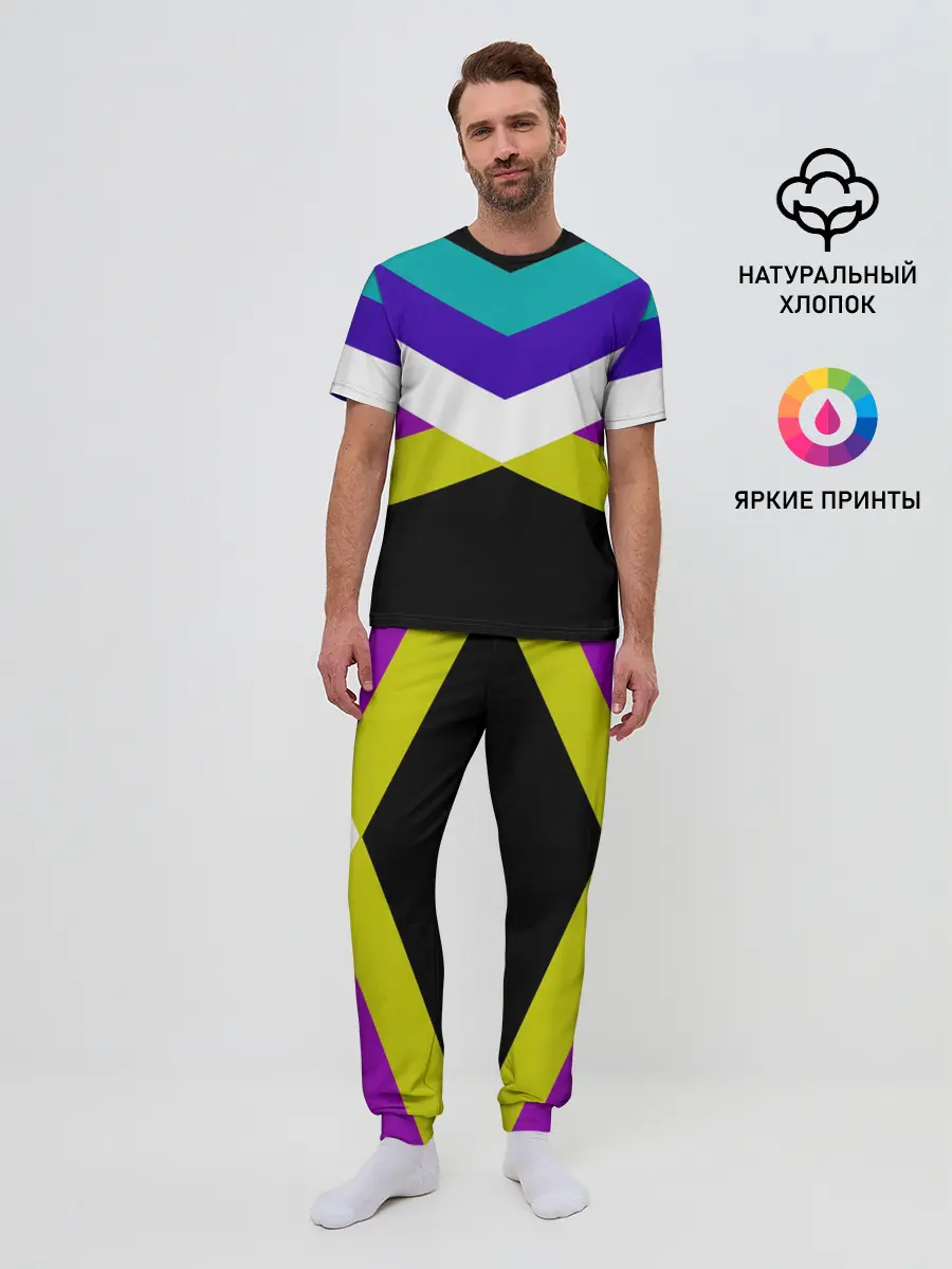 Мужская пижама с брюками / Полосы