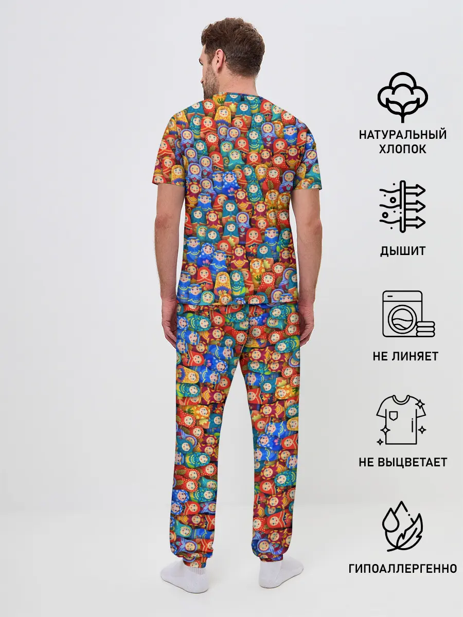 Мужская пижама с брюками / Матрёшки