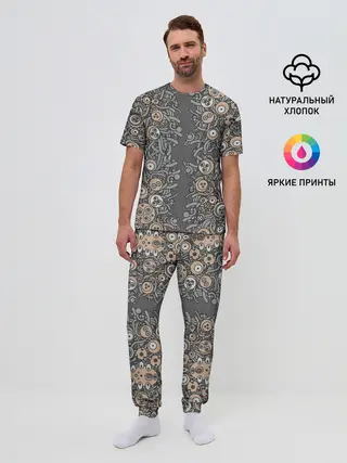 Мужская пижама с брюками / психоделика киберпанк