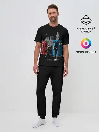 Мужская пижама с брюками / Шерлок х Доктор