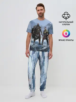Мужская пижама с брюками / Кратос и Атрей Рагнарек