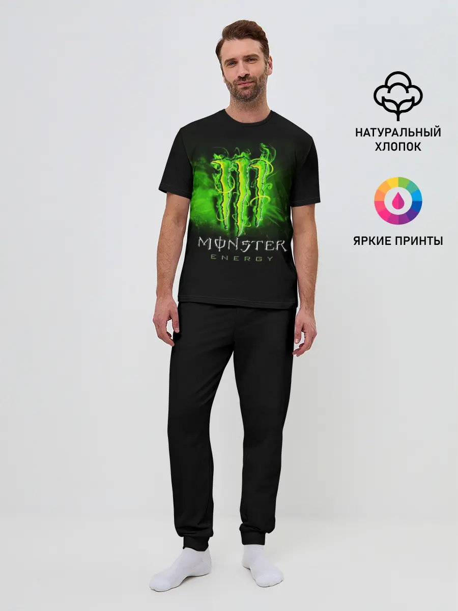 Мужская пижама с брюками / MONSTER ENERGY NEON | НЕОН