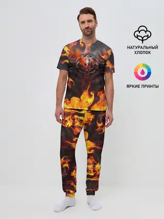Мужская пижама с брюками / FIRE GEARS OF WAR | ПОСТЕР В ОГНЕ