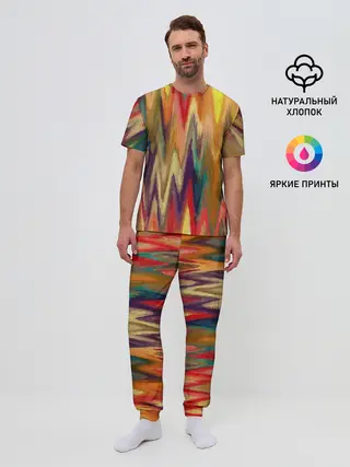 Мужская пижама с брюками / Секрет иката