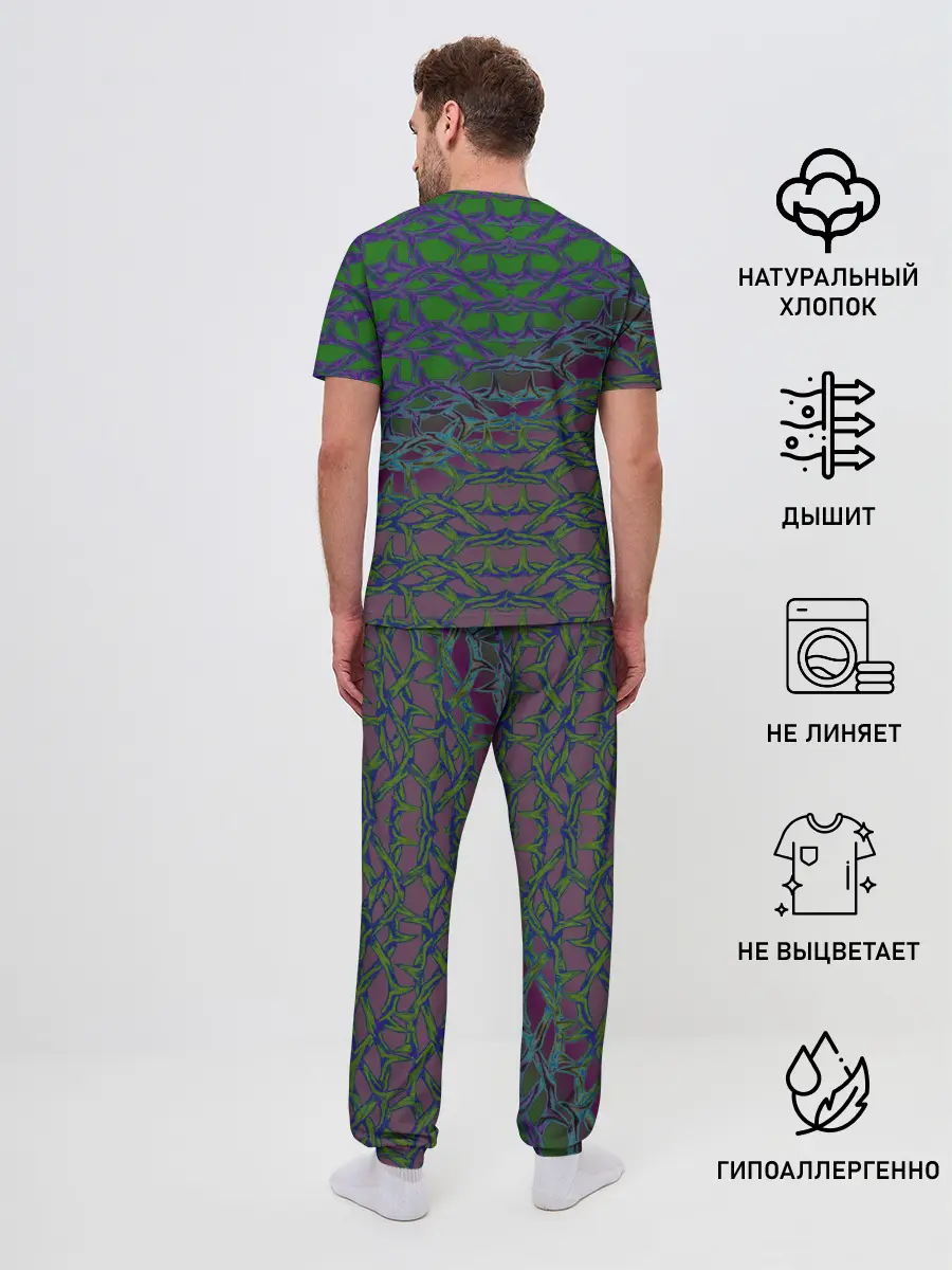 Мужская пижама с брюками / Колючая проволока