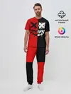 Мужская пижама с брюками / Smail Black and red