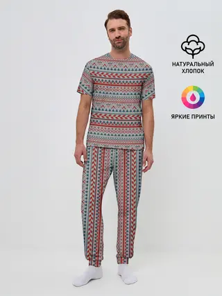 Мужская пижама с брюками / Скандинавский орнамент