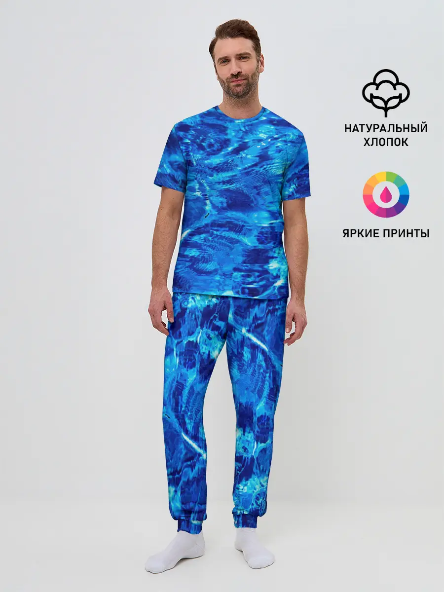 Мужская пижама с брюками / Голубая Вода