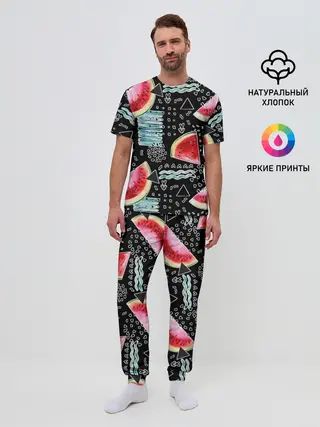 Мужская пижама с брюками / сладкий арбуз