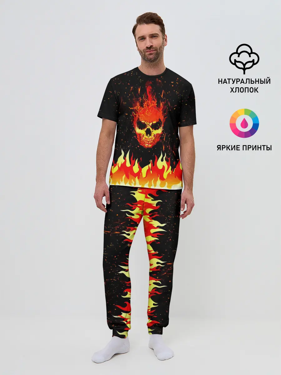 Мужская пижама с брюками / Пылающий Череп