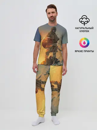 Мужская пижама с брюками / Винланд стоит на скале сага