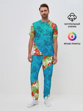 Мужская пижама с брюками / ЛЕТНИЕ КРАСКИ | ТРОПИКИ / SUMMER / МОРЕ
