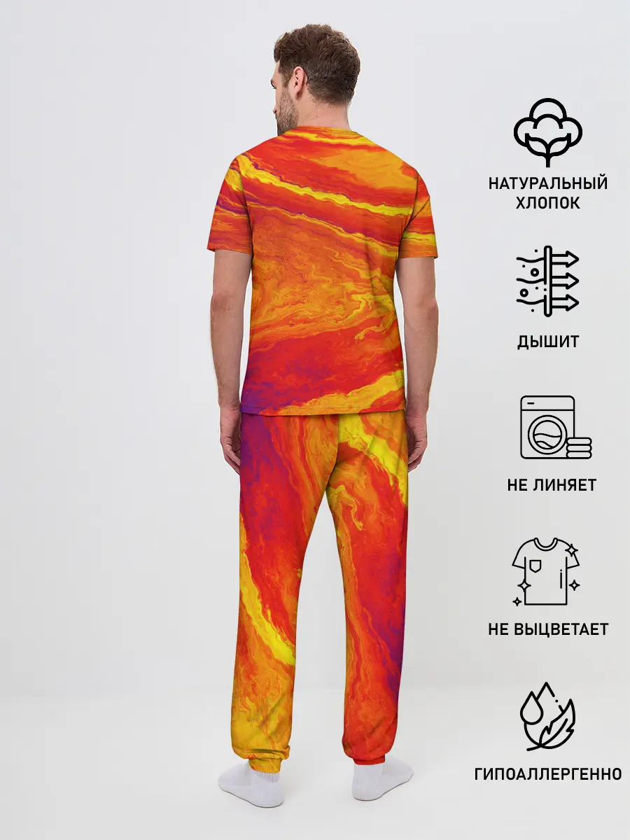 Мужская пижама с брюками / ПЯТНО ЮПИТЕРА | ОРАНЖЕВЫЙ ГРАНЖ