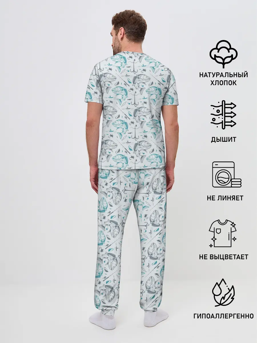 Мужская пижама с брюками / Рыбалка