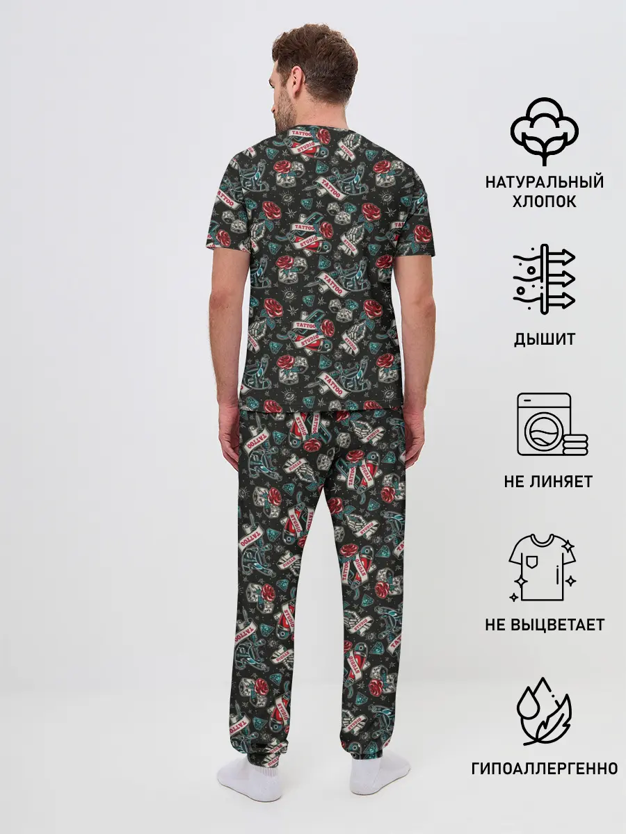 Мужская пижама с брюками / TATTOO