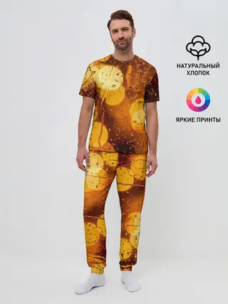 Мужская пижама с брюками / Дождик золотой