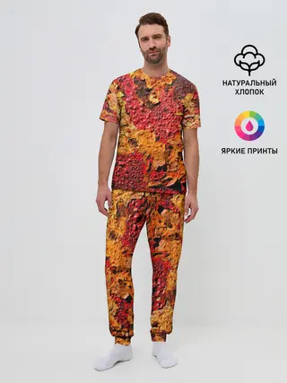 Мужская пижама с брюками / Живопись коррозии металла