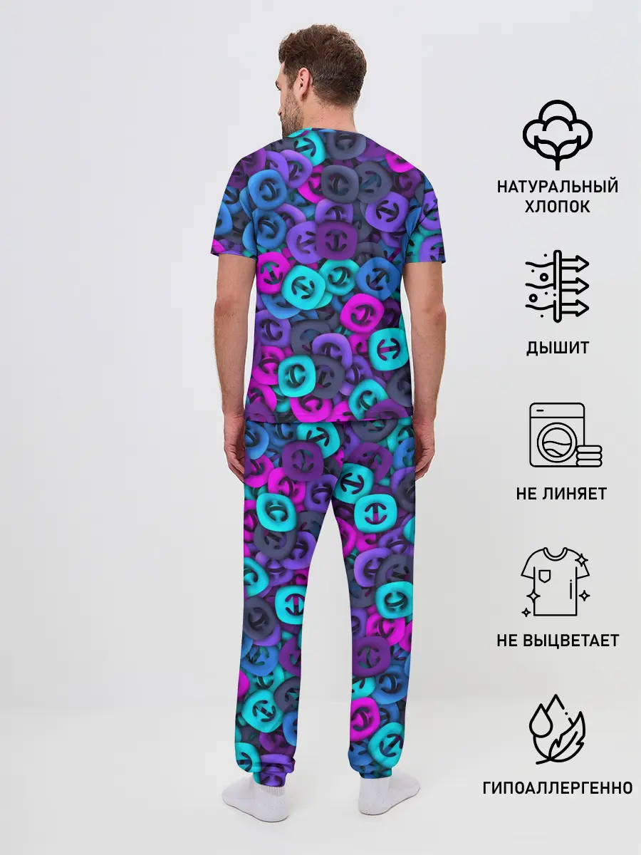 Мужская пижама с брюками / Неоновые снаперсы