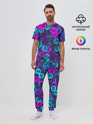 Мужская пижама с брюками / Неоновые снаперсы