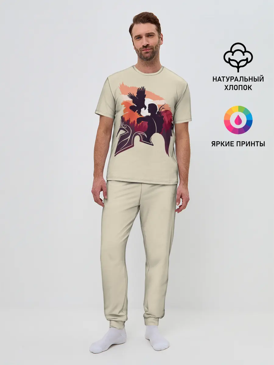 Мужская пижама с брюками / Кассандра с ястребом