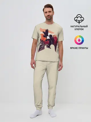 Мужская пижама с брюками / Кассандра с ястребом