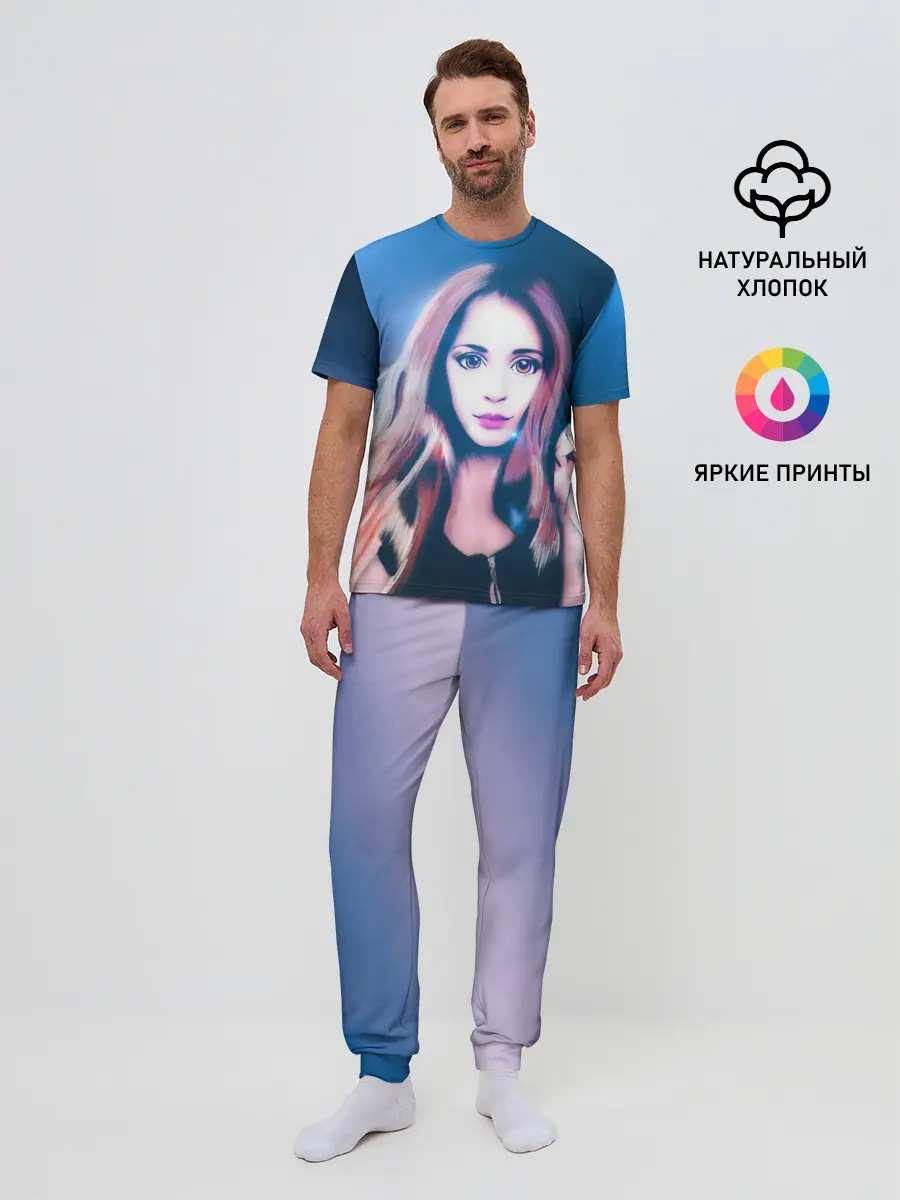 Мужская пижама с брюками / Девушка с большими глазами