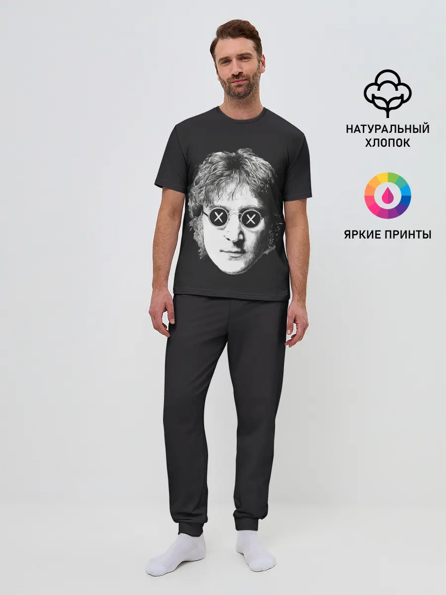 Мужская пижама с брюками / Ленон в очках