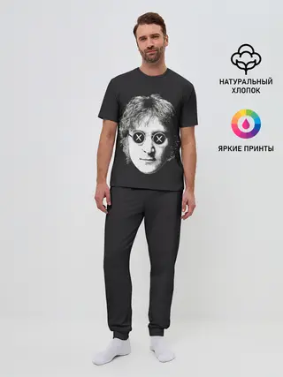 Мужская пижама с брюками / Ленон в очках