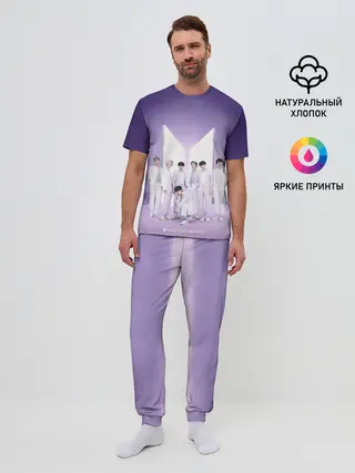Мужская пижама с брюками / BTS. Purple