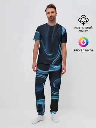 Мужская пижама с брюками / Космическая волна