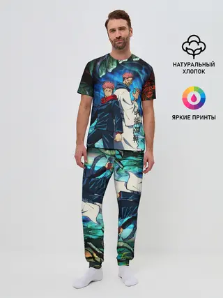 Мужская пижама с брюками / Магическая битва, Итадори и Сукуна