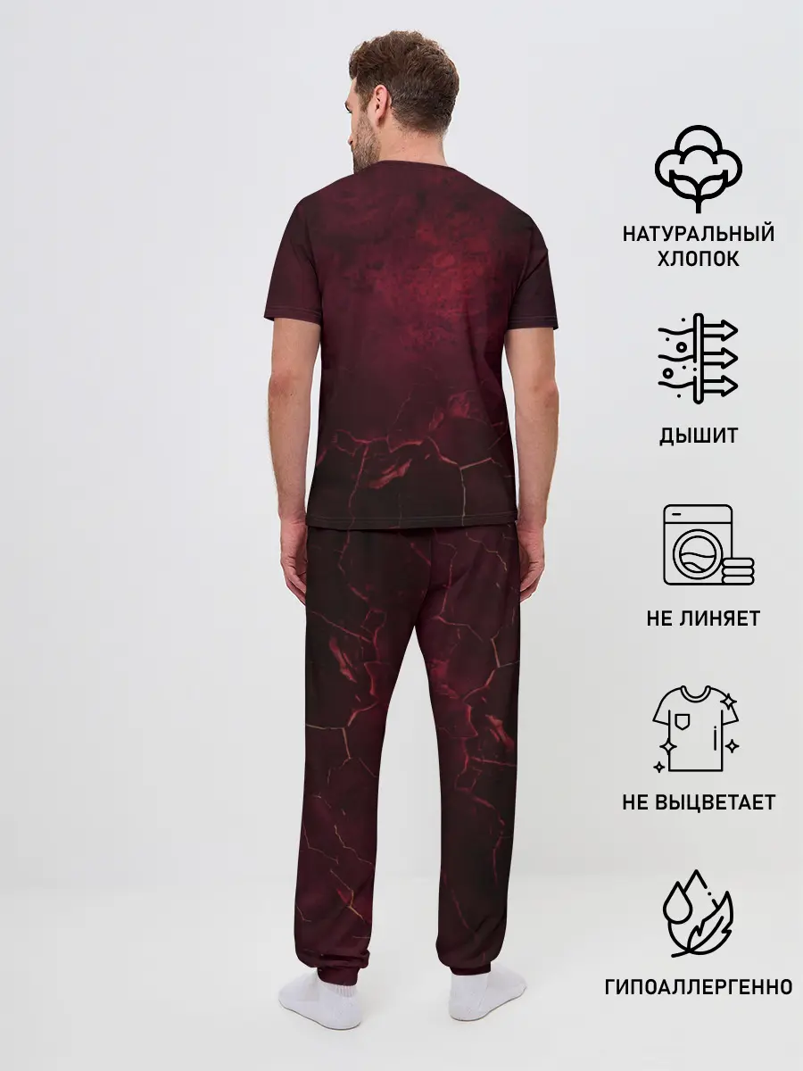 Мужская пижама с брюками / Аста Черный клевер Red style