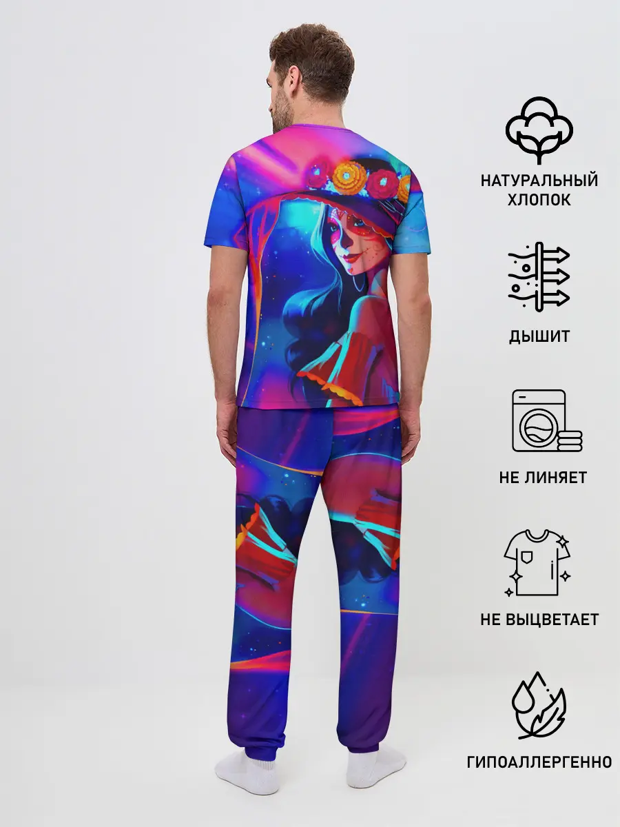 Мужская пижама с брюками / Неоновая ведьма