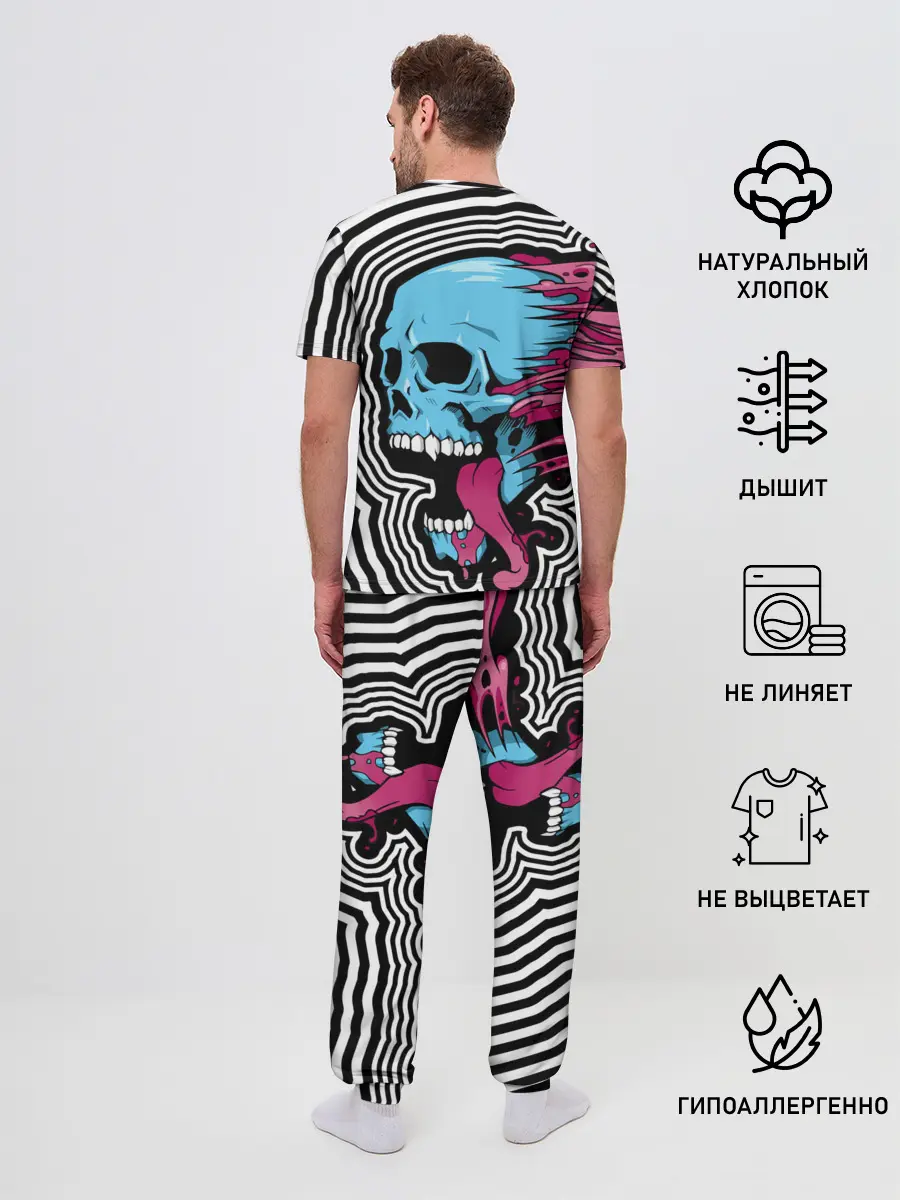 Мужская пижама с брюками / Летящий череп