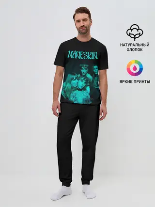 Мужская пижама с брюками / Maneskin. Fisheye Faces