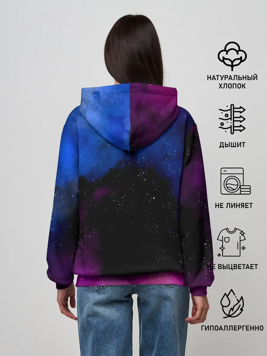 Женское худи / Чёрный клевер космический Юно