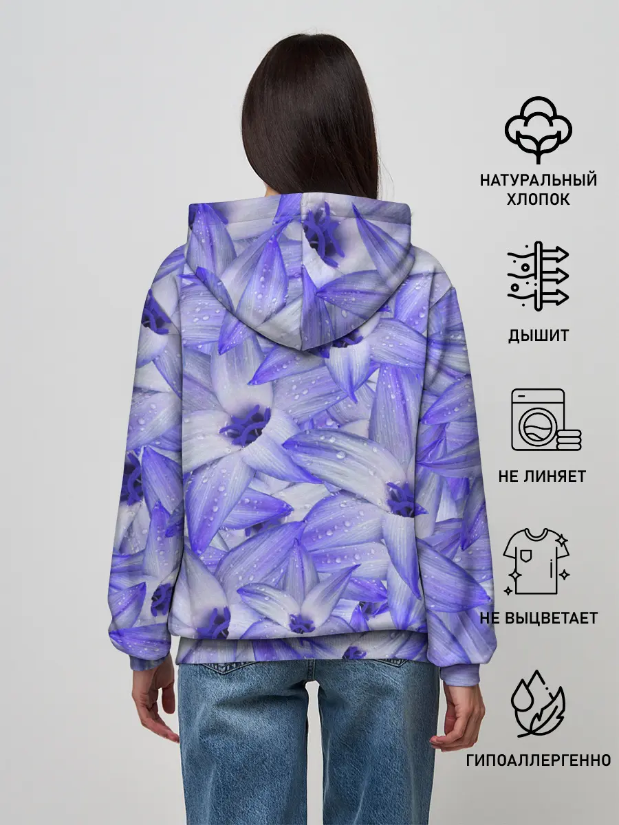 Женское худи / Синие Цветы